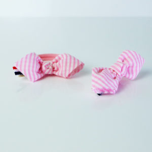 Elastique pour cheveux en tissus rose mariniére