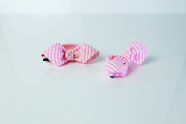 Elastique pour cheveux en tissus rose mariniére