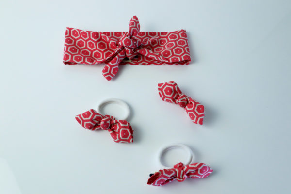 Ensemble turban en tissus et elastique noeud tissus