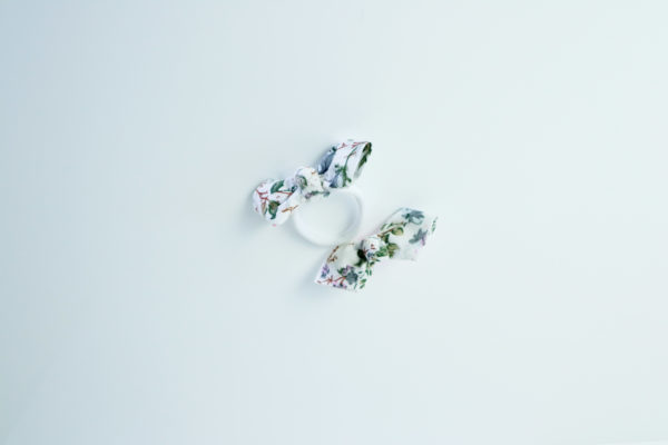 Elastique pour cheveux en tissus motif prairie