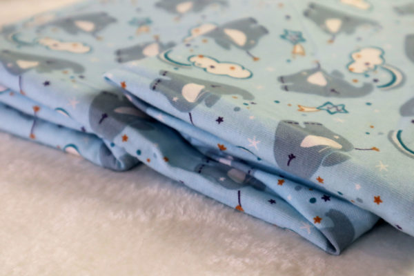 Couverture en laine de coton biologique doublé en tissus